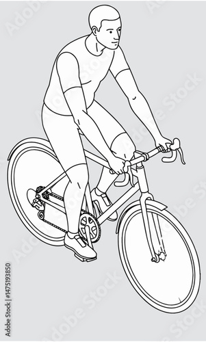 man riding a bike_Axonometric view