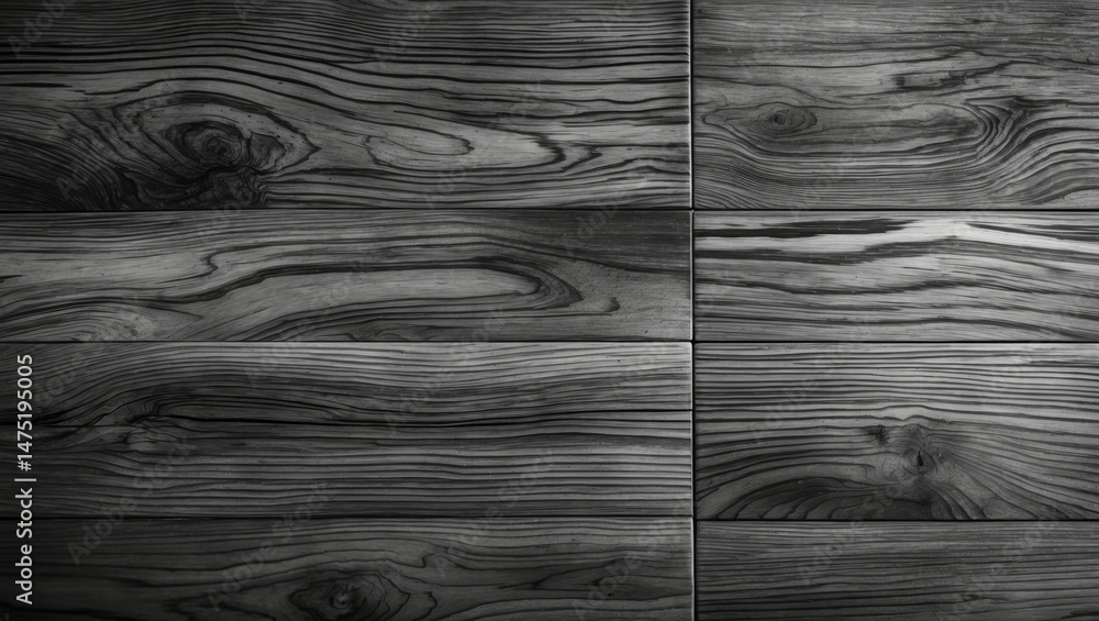 Fototapeta premium Grey Wooden Parquet Floor Surface with Textured Pattern, Home Decor Background or Wallpaper, Full Frame View