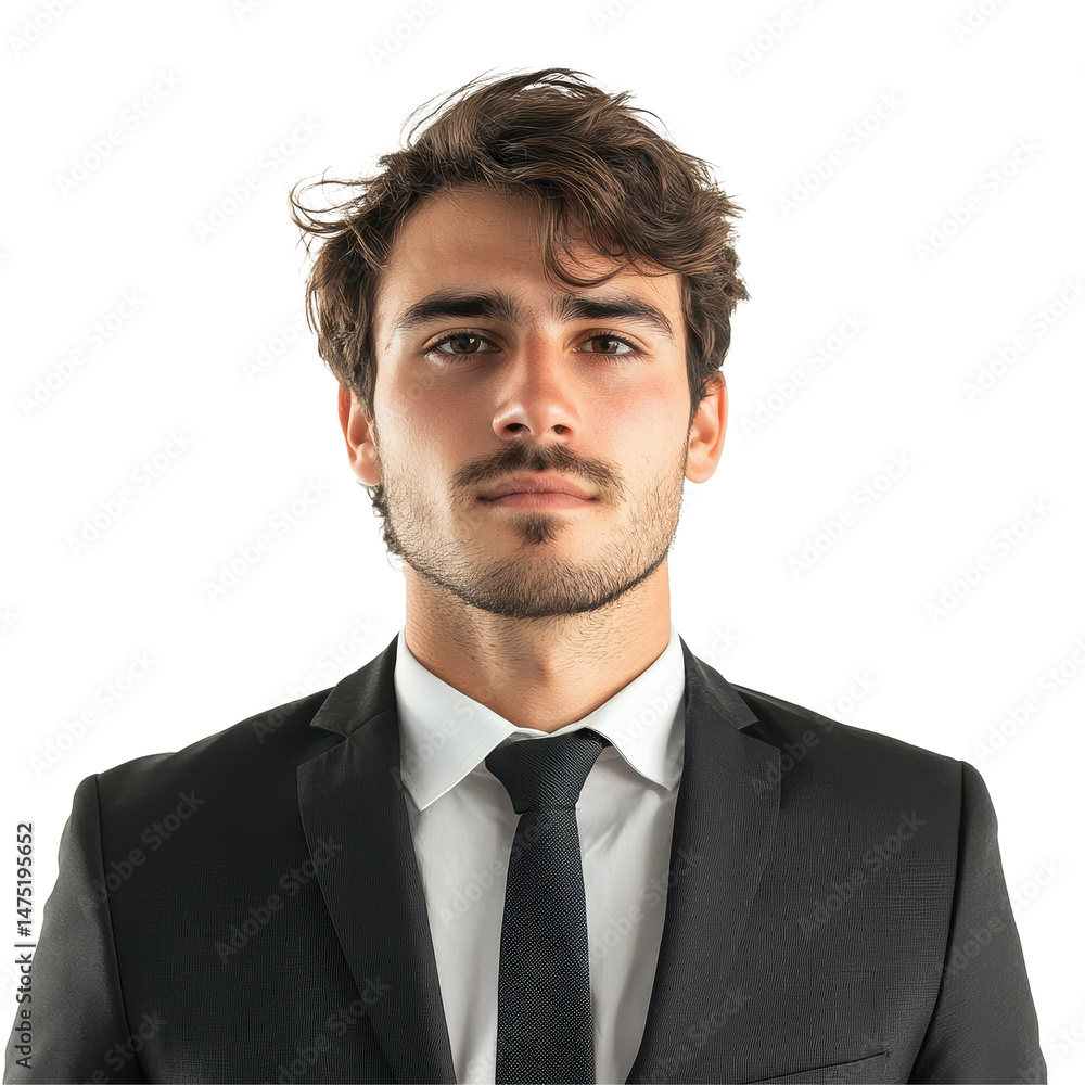 Handsome young businessman in formal suit with confident expression on plain background, Portrait handsome young up businessman with facial expression isolated on white Handsome young businessman in formal suit with confident expression on plain background, Portrait handsome young up businessman with facial expression isolated on white