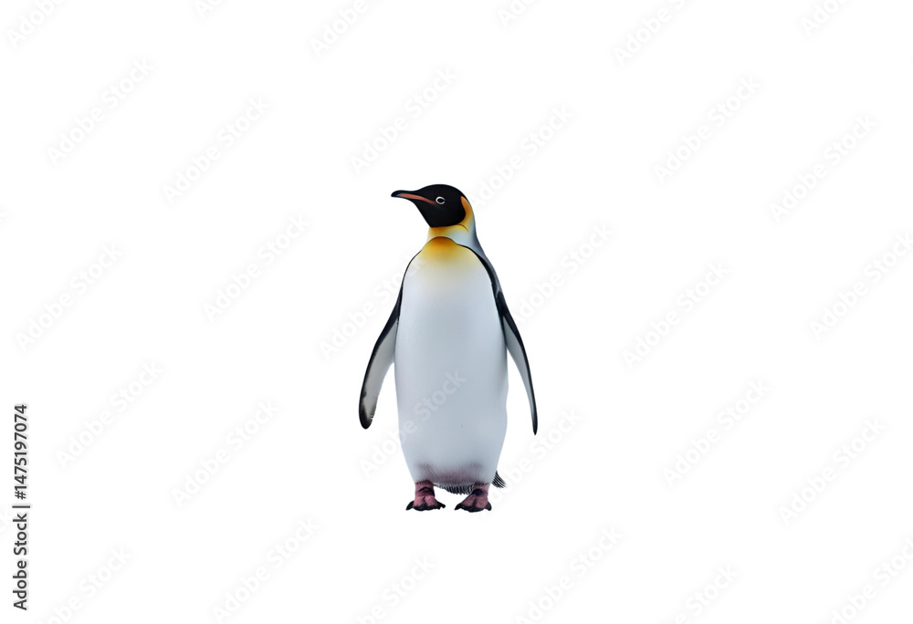 Fototapeta premium Penguin standing, perfect for wildlife lovers and animal-themed designs.