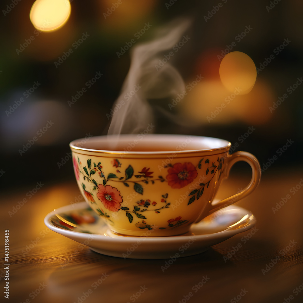 Fototapeta premium Cup of tea beverage saucer coffee.