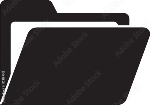 Folder Icon Silhouette Black Vector | Simple File & Document Storage Icon