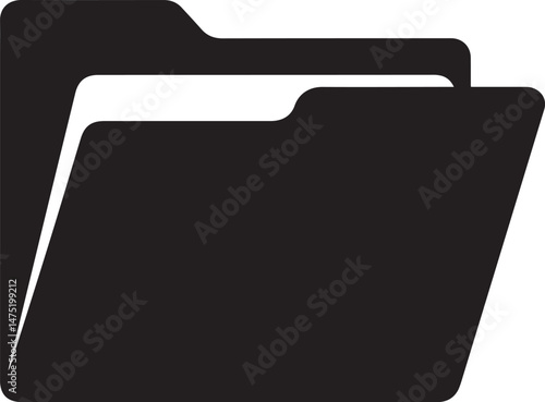 Folder Icon Silhouette Black Vector | Simple File & Document Storage Icon