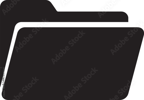 Folder Icon Silhouette Black Vector | Simple File & Document Storage Icon