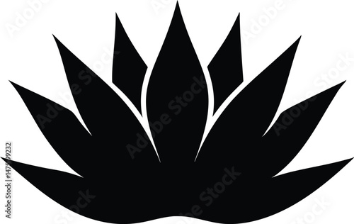 Agave plant silhouette vector, aloe vera silhouette, aloe vera icon