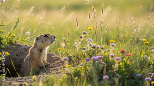 Prairie Dog in Wildflower M...