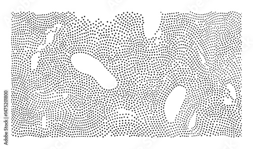 halftone texture abstract background in dotted black and white vector