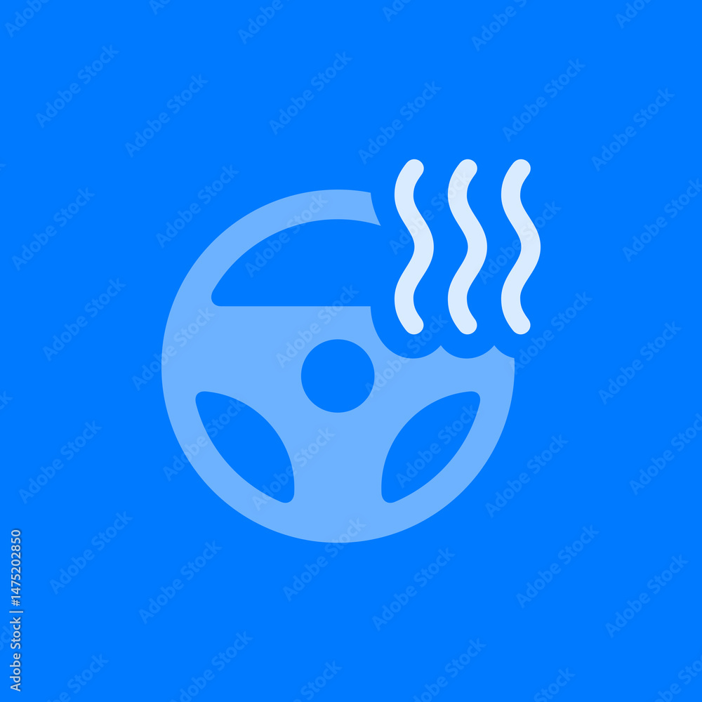 Steering Wheel And Heat Waves Icon Steering Wheel And Heat Waves Icon