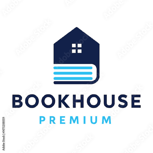Book House Home Library Logo Vector Icon Illustration