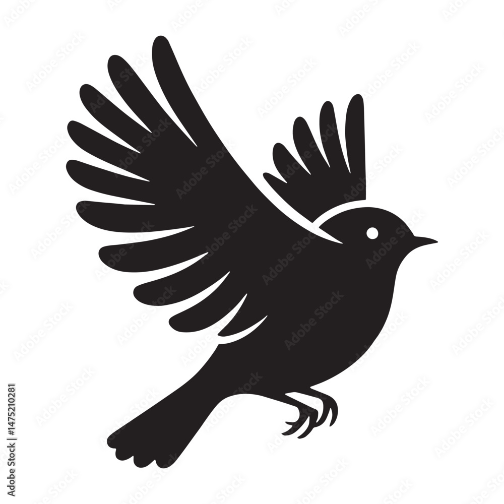 Obraz premium Early Morning Robin silhouette with subtle hues – Robin illustration – Minimalist Robin vector – Bird silhouette