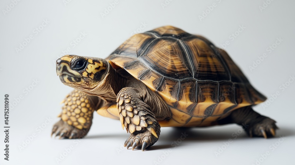 Obraz premium Turtle isolated on white background. Reptile species or tortoise. ( Clipping path )