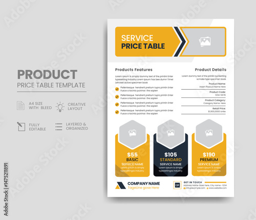 Price Table Flyer Design