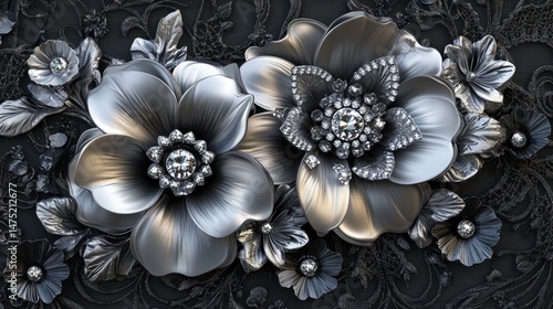 Metallic flower  artwork