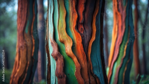 Colorful textured pattern of tree bark photo