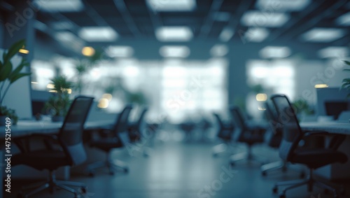 Wallpaper Mural Abstract interior space at night with beautiful defocused effects in the workspace. Torontodigital.ca