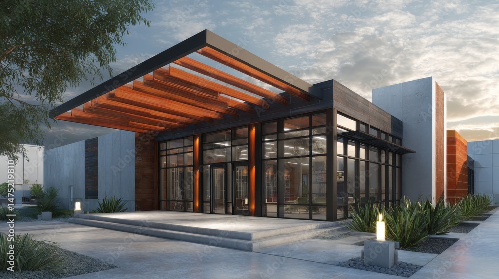 A 4K photo of modern data center building exterior architecture photo. A 4K photo of modern data center building exterior architecture photo.