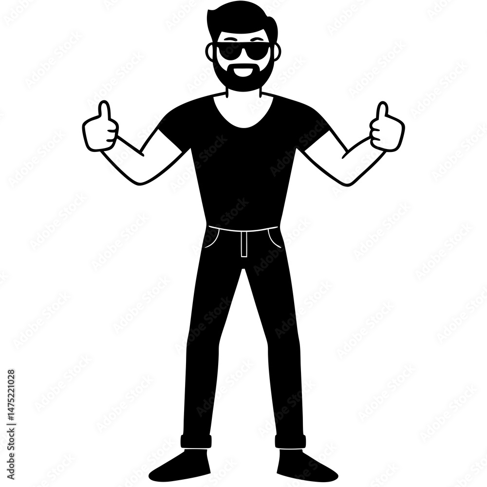 Father's Day silhouette black and white vector illustration. Father's Day silhouette black and white vector illustration.