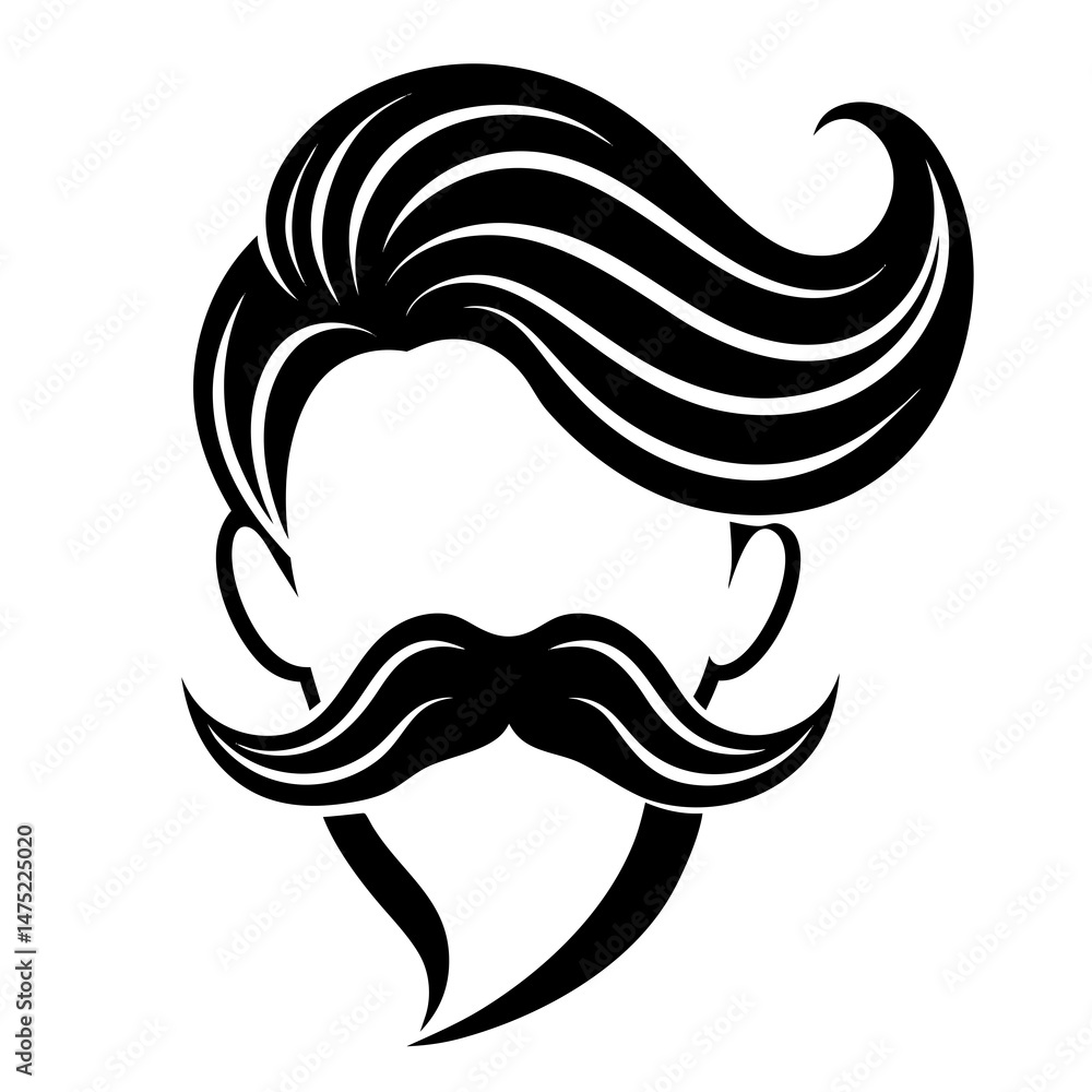 Naklejka premium Father's Day silhouette black and white vector illustration.