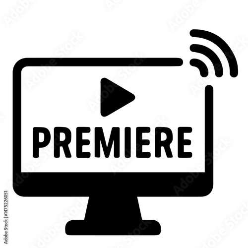 online premiere icon on white background vector
Vector cinema icon