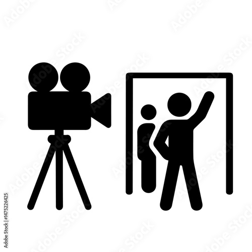 filming scene icon on white background vector
Vector movie icon