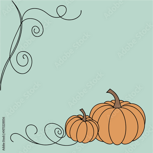 pumpkins line art style. Halloween and thanksgiving elements vector