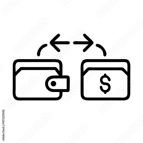 Wallets exchanging money transactions in a minimalistic style  