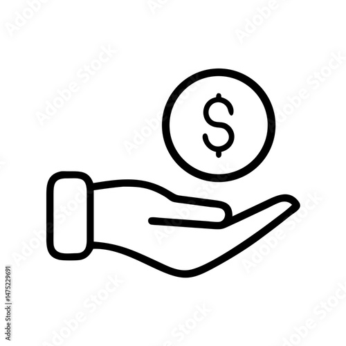 Hand Holding Dollar Coin Symbolizing Wealth and Finance  