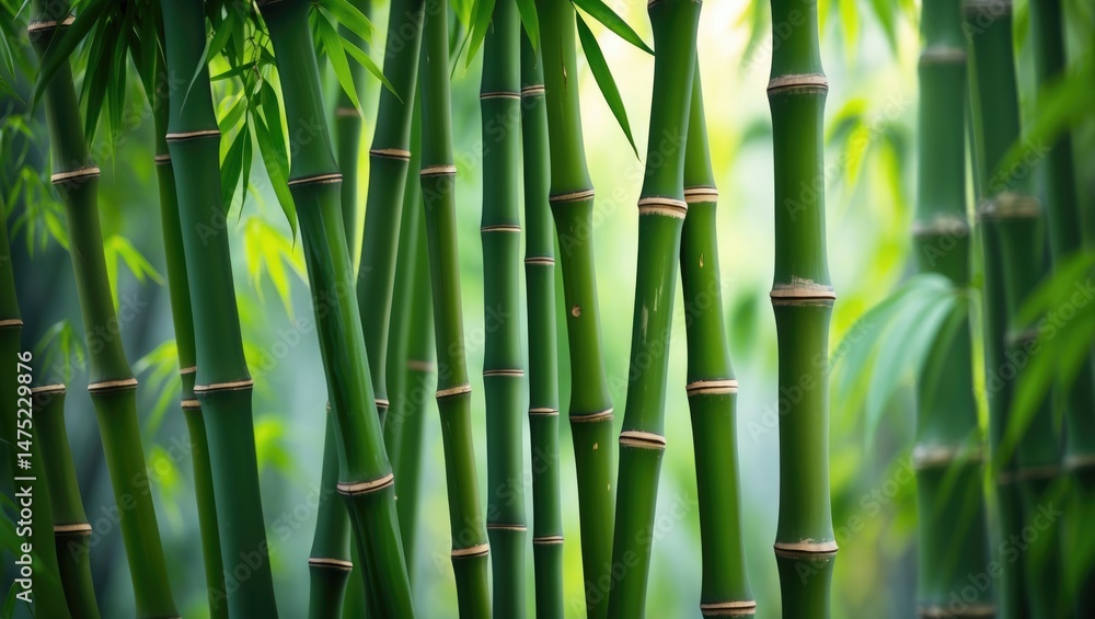 Fototapeta premium Bamboo tree in the forest used as a green texture background