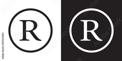 Trademark vector icons. Registered trademark symbols set .Intellectual property signs. EPS 10