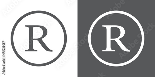 Copyright, registered and trademark symbol. intellectual property icon set. transparent png and vector illustration.