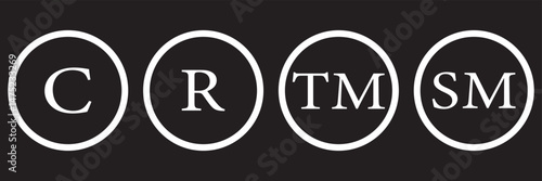 Copyright, registered and trademark symbol. intellectual property icon set. transparent png and vector illustration.