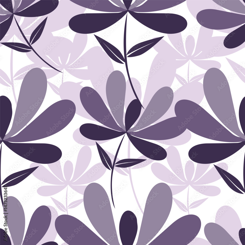 Fototapeta premium Beautiful seamless floral pattern . Flower vector illustration. Field of flowers 