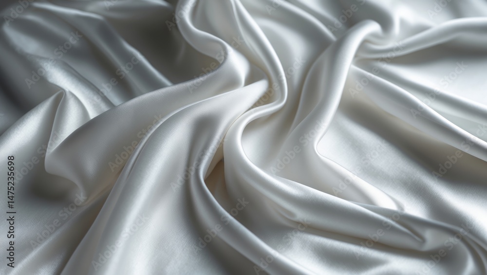 Obraz premium Soft and elegant white silk or satin fabric texture ideal for background decoration