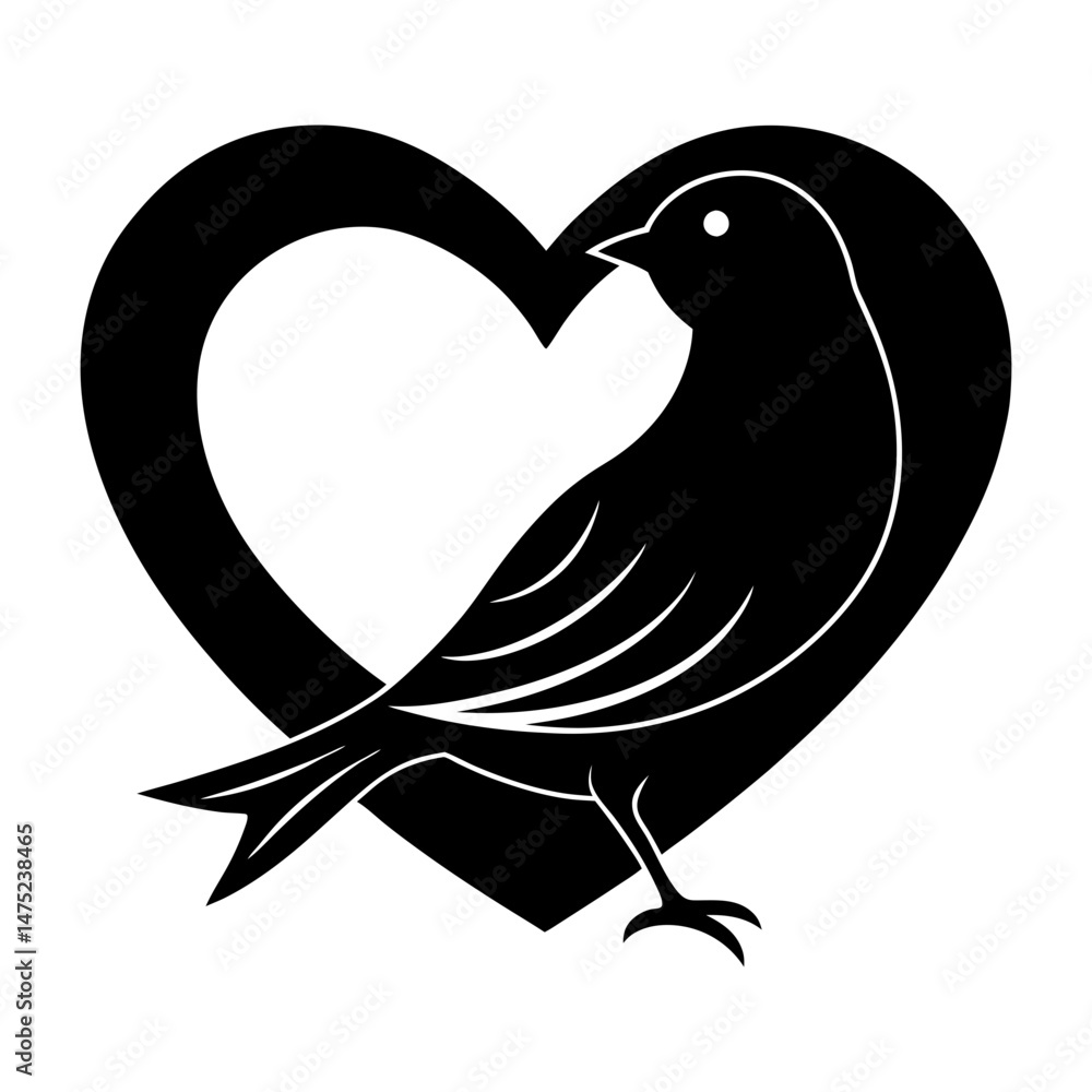Obraz premium Love Bird Silhouette vector