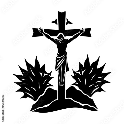 Crucifix Silhouette vector