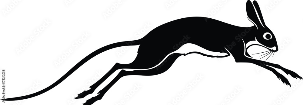 Obraz premium Elegant Jumping Hare A Vector Animal Illustration