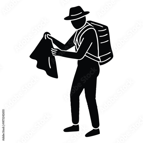 Hiker Using Cloth Napkin