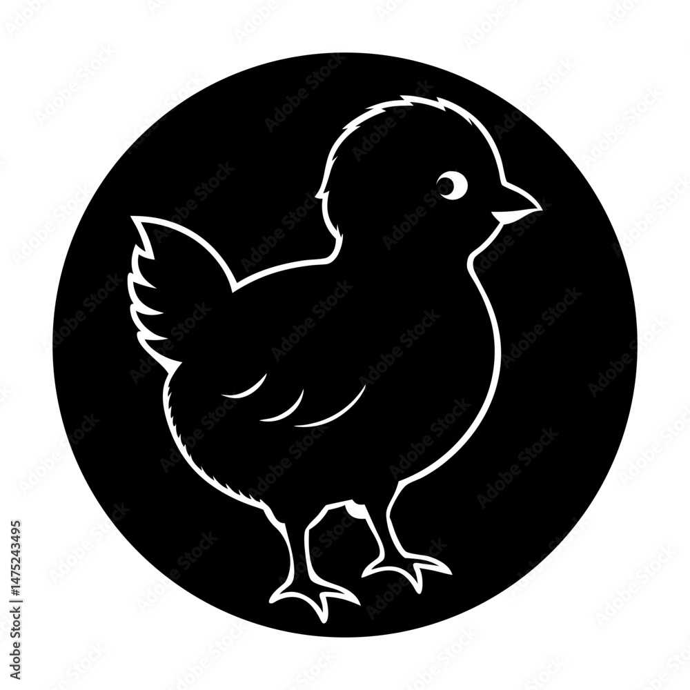 Obraz premium Baby Chick Silhouette vector