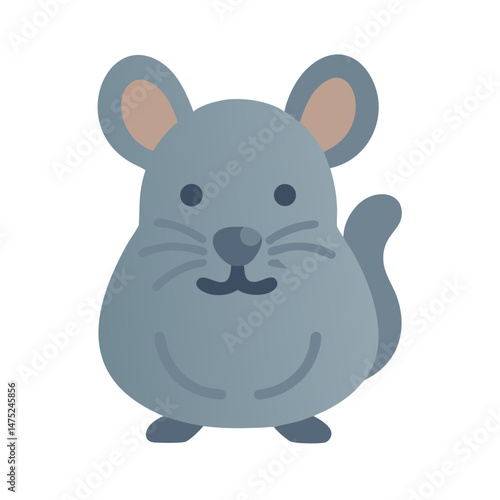 Stylized blue chinchilla with black background perfect for designs