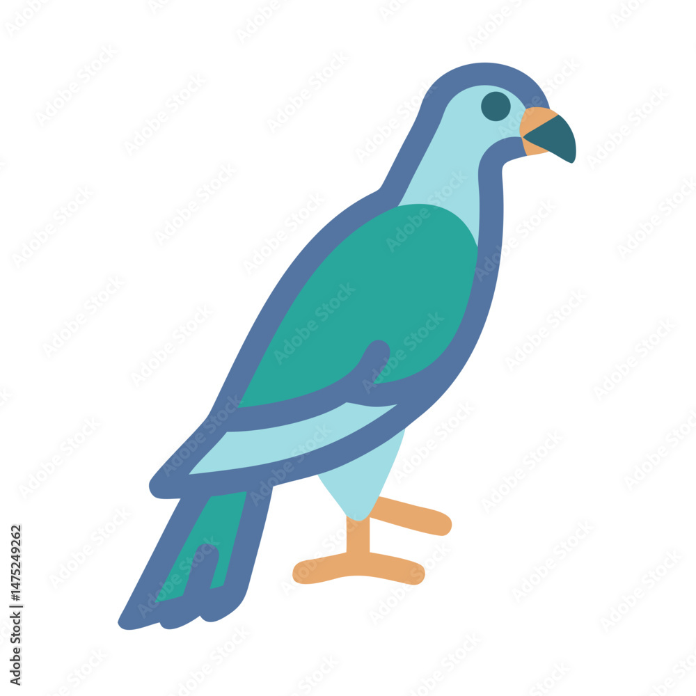 Fototapeta premium Stylish vector illustration of a parrot on black background