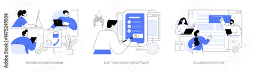 Online documentation software isolated cartoon vector illustrations se