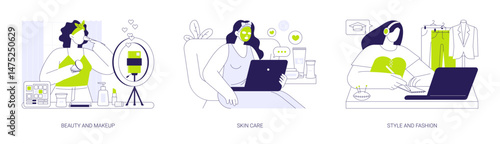 Beauty workshops isolated cartoon vector illustrations se