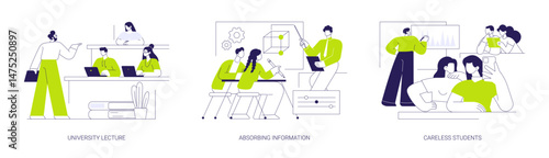 Acquire knowledge isolated cartoon vector illustrations se