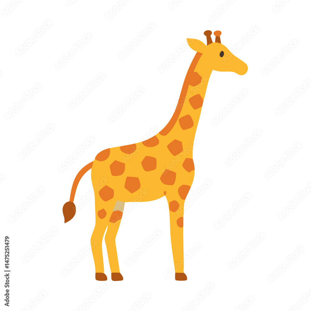 Fototapeta premium Illustration of a giraffe with geometric patterns in flat style