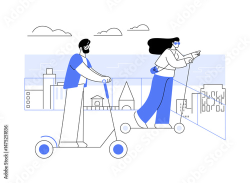 Tour on the wheels isolated cartoon vector illustrations.