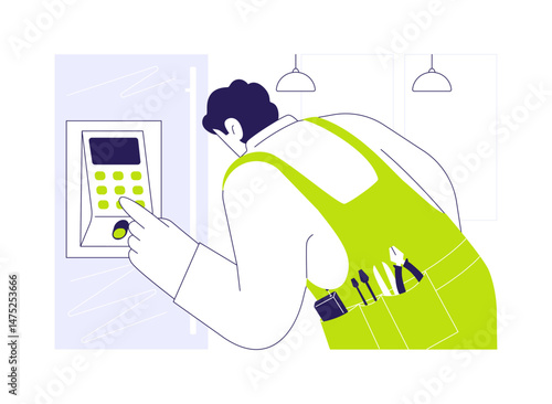 Smart access system installation abstract concept vector illustration.