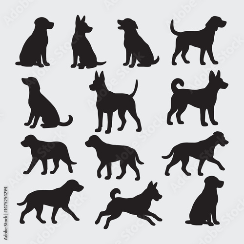 Dog silhouette collection