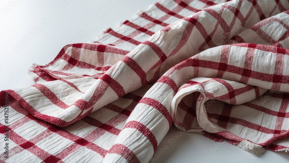 Fototapeta premium Checkered fabric placemat displayed on background