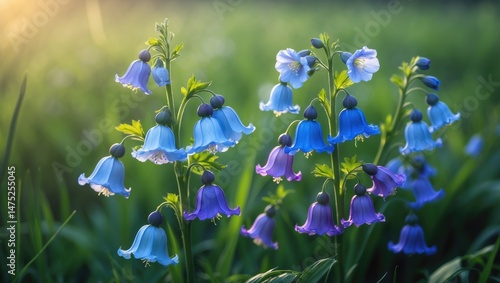 Summer scenery featuring harebell flowers in Norway's outdoors