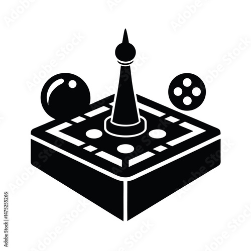 Simple Board Game Black Vector Silhouette Design